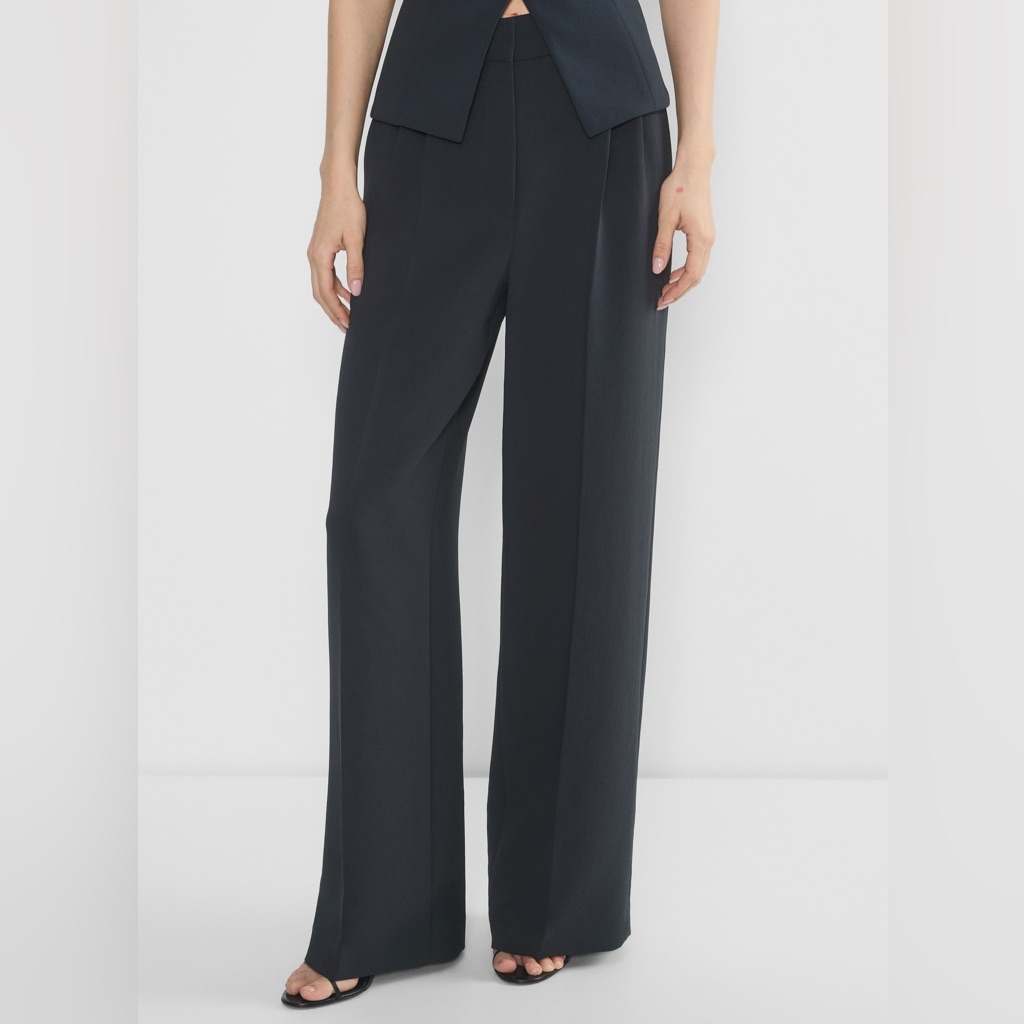 Aritzia Wilfred The Effortless Pant High Rise Wide Leg Black 0